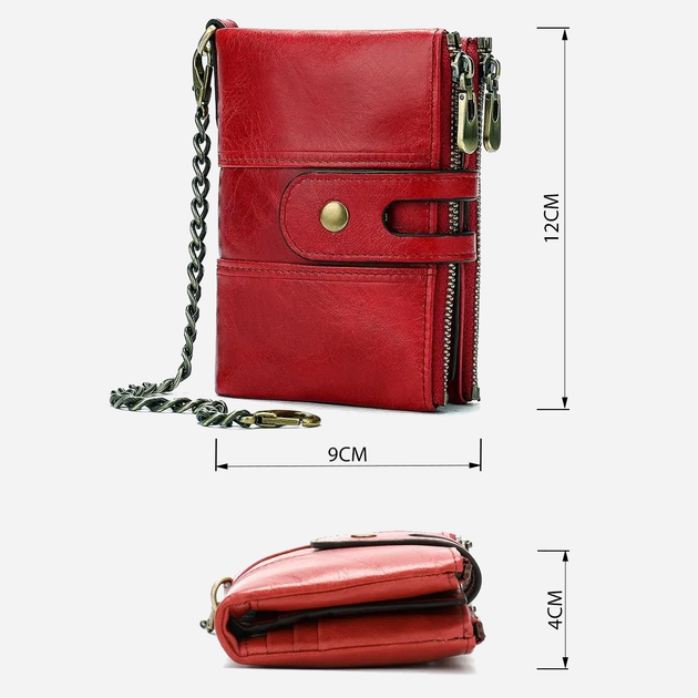 Гаманець жіночий шкіряний для карток Vintage leather-14680 Червоний - зображення 12