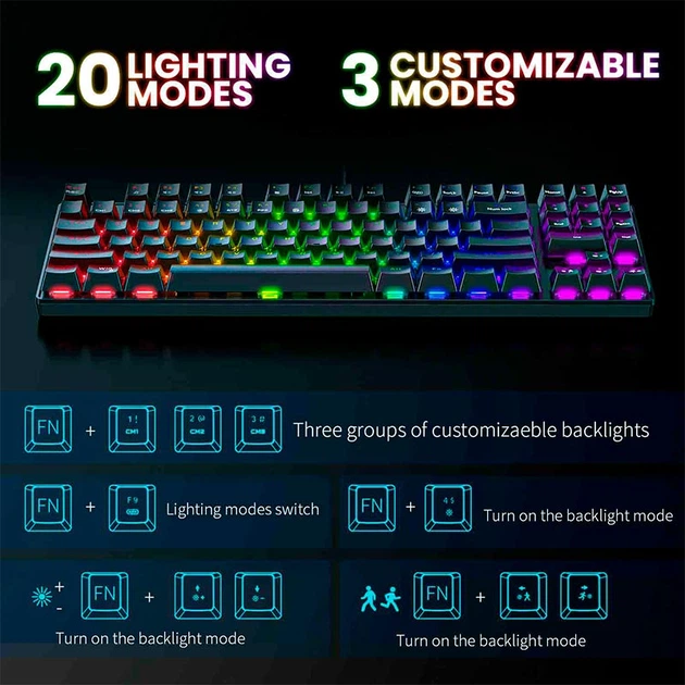 Набор Gaming Combo 2-in1 ONIKUMA G26, CW916, Keyboard ENG раскладка, Mouse, black - изображение 5