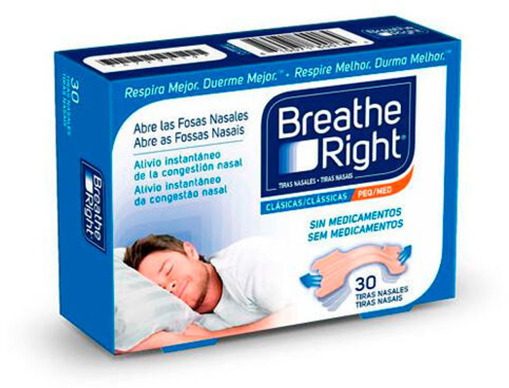 Бандаж від хропіння Rhinomer Breathe Right Nasal Strips Small Size 30 шт (0810071800184) - зображення 1