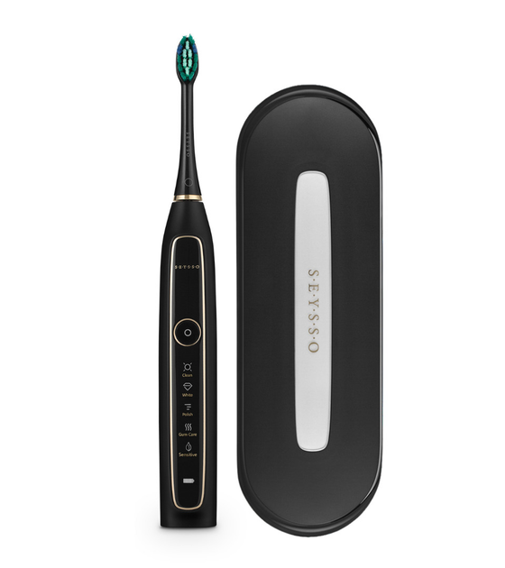 Elektryczna szczoteczka do zębów Seysso Gold Black (5905279935440) - obraz 3