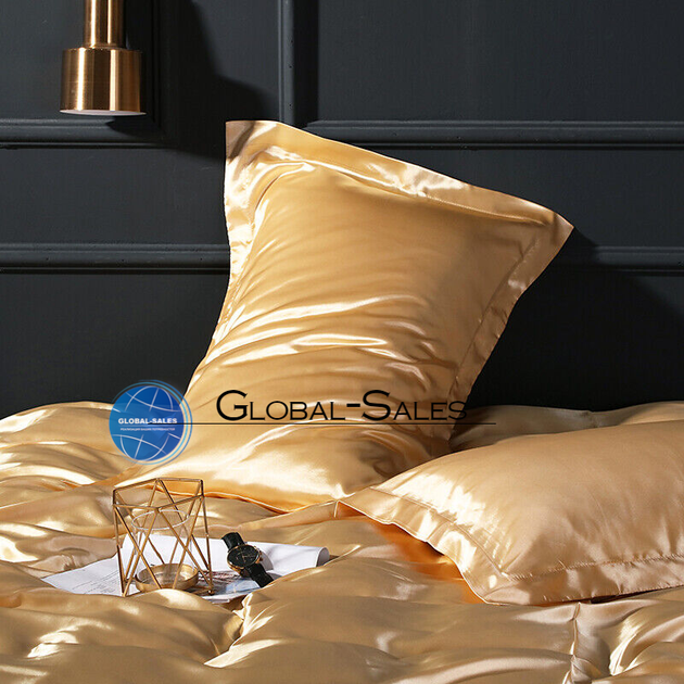 Атласное Серебряно-золотое полуторное постельное белье Moka Textile 145*210 - Фото 7 Атласное Серебряно-золотое полуторное постельное белье Moka Textile 145*210 - изображение 7