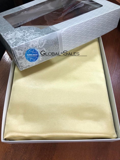 Атласное Золотое Евро постельное белье Moka Textile 200х220см - изображение 5