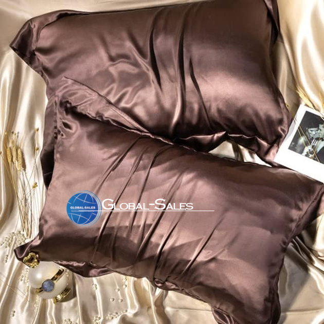 Атласное Шоколад Евро постельное белье Moka Textile 200х220см - изображение 6
