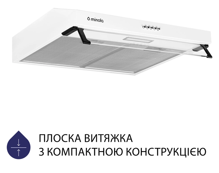 Витяжка Minola HPL 514 WH (плоска) - Фото 2 Витяжка Minola HPL 514 WH (плоска) - зображення 2