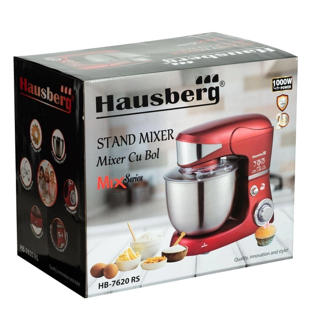 Міксер HAUSBERG HB-7620RS (1000Вт тістоміс) - изображение 8