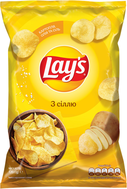 Упаковка чипсов картофельных Lay's с солью 120 г х 21 шт (2.52 кг ...