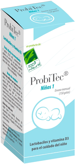 Probiotyk Probitec 100% Natura Ninos 1 7.5 ml (8437008750057) - obraz 1