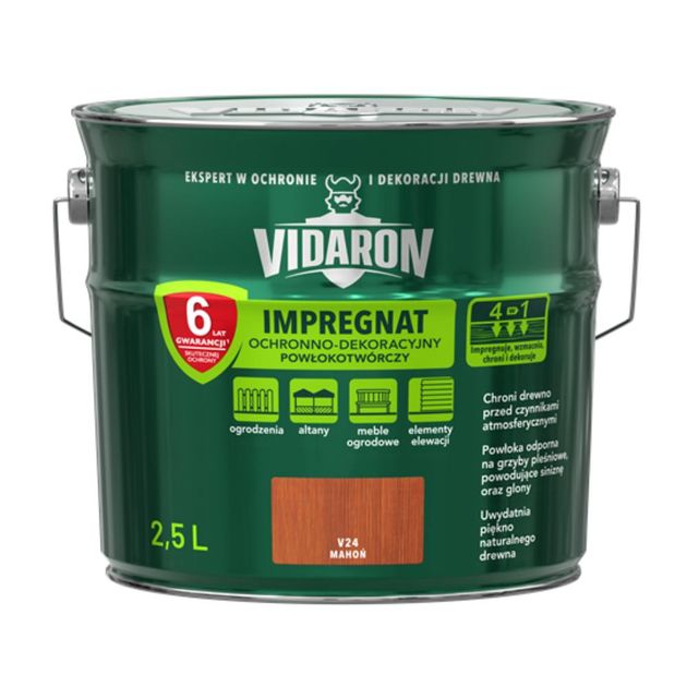 Просочення захисно-декоративне Vidaron Impregnat V24 Махон 2,5 л - зображення 1