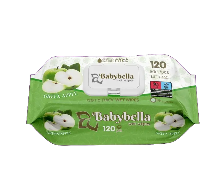 Вологі серветки Babybella Яблуко 120 шт (8683210420473) - Фото 1 Вологі серветки Babybella Яблуко 120 шт (8683210420473) - изображение 1