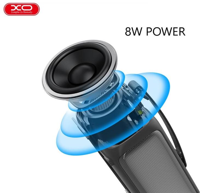 Портативная Bluetooth колонка XO F39 / Type-C / RGB подсветка / поддержка SD карт / FM радио / (black) - изображение 8