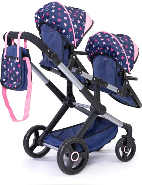 Wózek dla bliźniaków Bayer Niebieskie gwiazdki 81 cm Blue/Pink (4003336267167) - obraz 1