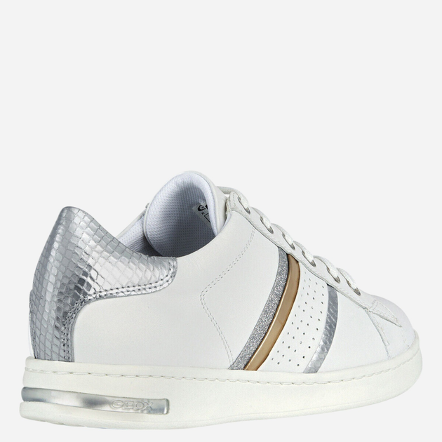 Sneakersy damskie skórzane Geox D351BB085KY-C0007 40 (7UK) 26 cm Biały/Srebrny (8056206052413) - obraz 3
