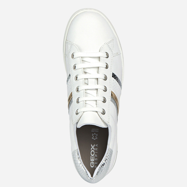 Sneakersy damskie skórzane Geox D351BB085KY-C0007 40 (7UK) 26 cm Biały/Srebrny (8056206052413) - obraz 5