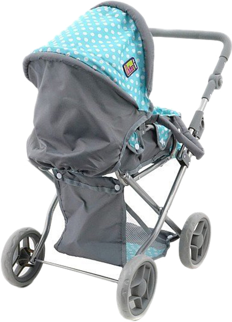 Коляска для ляльки Adar М'ята з білими точками 60 см Mint/Grey (5901271533936) - зображення 5