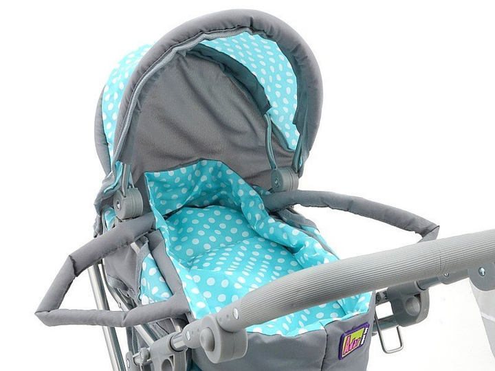 Коляска для ляльки Adar М'ята з білими точками 60 см Mint/Grey (5901271533936) - зображення 6
