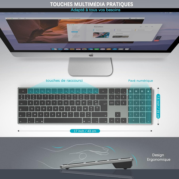 Беспроводная клавиатура Joyaccess Mac Серая (UKR) - изображение 4