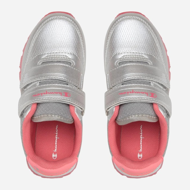 Buty sportowe młodzieżowe na rzepy Champion S32525-EM007 35 Srebrny/Koralowy (8054112708745) - obraz 3