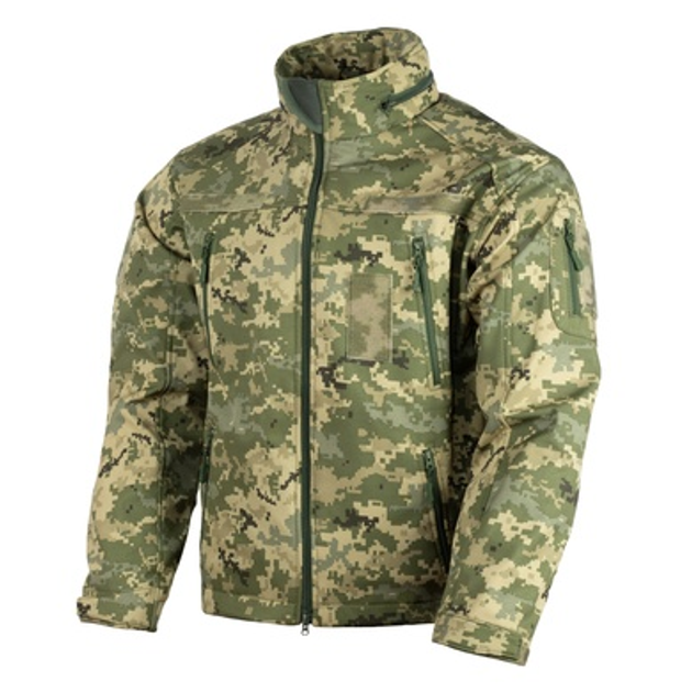 Куртка Vik-Tailor SoftShell с липучками для шевронов ММ-14 пиксель ЗСУ 54 - изображение 1