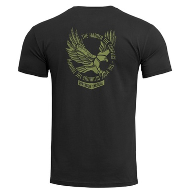 Чорна футболка t-shirt pentagon l ageron "eagle" - зображення 1