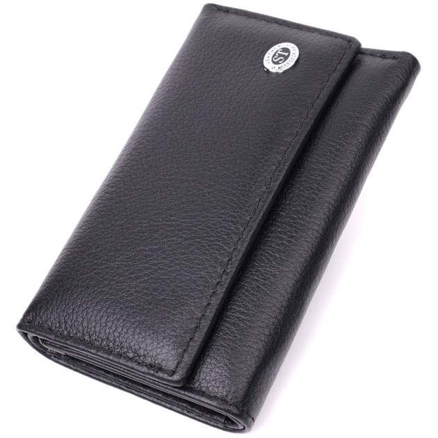 Кожаная ключница 12х7,5х1,5 см ST Leather Черный 000279809 от продавца ...