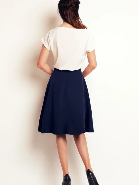 Spódnica rozkloszowana damska midi Awama A137 XL Granatowa (5902360515024) - obraz 4