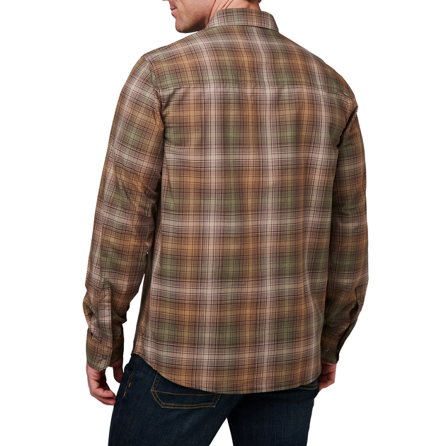 Рубашка тактическая 5.11 Tactical Igor Plaid Long Sleeve Shirt XL Umber Brown Plaid - изображение 2