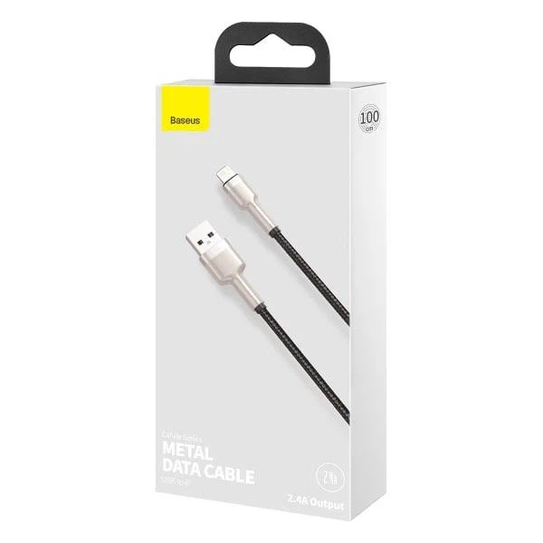 Кабель Baseus Cafule Metal Cable USB to Lightning 2.4A 1м (CALJK-A01) Black - изображение 15