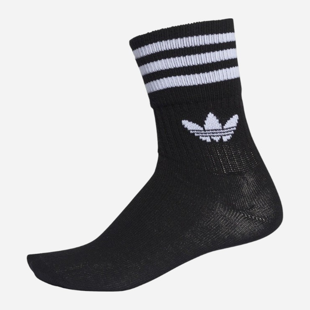 Набір дитячих шкарпеток 3 пари Adidas Mid Cut Crw Sck DX9092 27-30 Чорних (4059812281356) - зображення 1