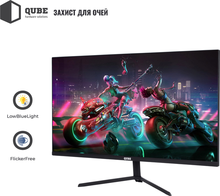 Монитор 23.8" QUBE Overlord (G24F144Plus) IPS FullHD 144Hz / Adaptive Sync / G-SYNC Compatible / FreeSync / Flicker-Free - изображение 5