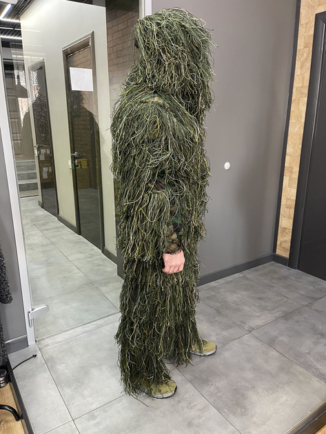 Маскувальний костюм Кікімора (Geely), нитка woodland, розмір SM до 75 кг, костюм розвідника, маскхалат кікімора - зображення 2