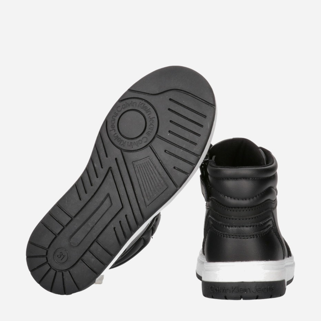Підліткові високі кросівки для хлопчика Calvin Klein Jeans SNEAKER V3X9-80730-1355999 39 Чорні (8052578374627) - зображення 3