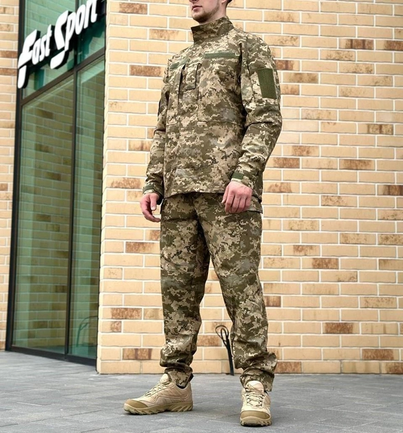 Військова тактична форма Піксель польова статутна форма ріп стоп ЗСУ комплект одяг штани та кітель 56 - зображення 1