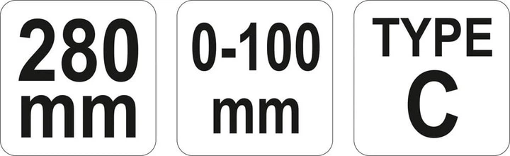 Szczypce zaciskowe typ "C" YATO głębokiego chwytu 280 mm zakres roboczy 0-80 mm (YT-2468) - obraz 2