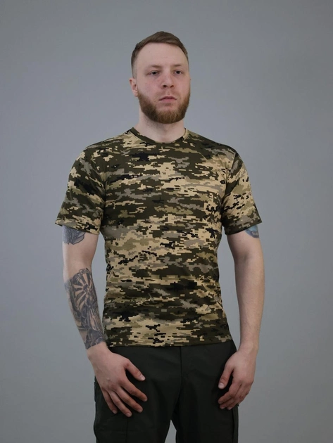 Військова футболка піксель, бавовняна футболка піксель, армійська футболка камуфляж ,Футболка піксель ЗСУ 48 - изображение 1