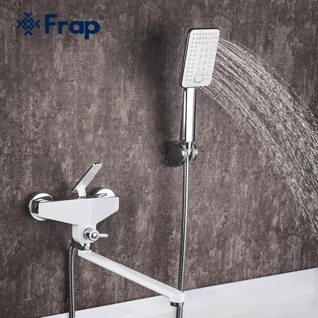 Смеситель для ванны Frap F2258 белый/хром - Фото 2 Смеситель для ванны Frap F2258 белый/хром - изображение 2