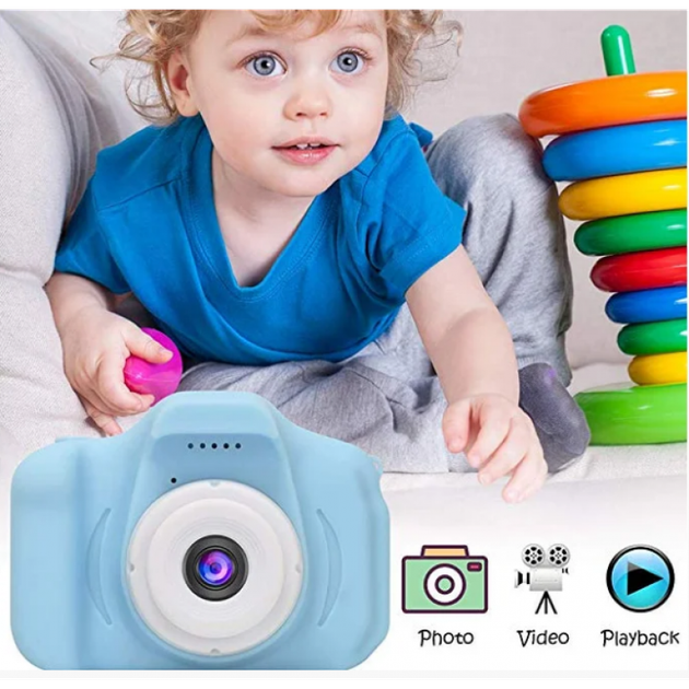 Детский цифровой фотоаппарат Kids Camera GM14 с записью видео и с играми Синий GGS-77 - изображение 5
