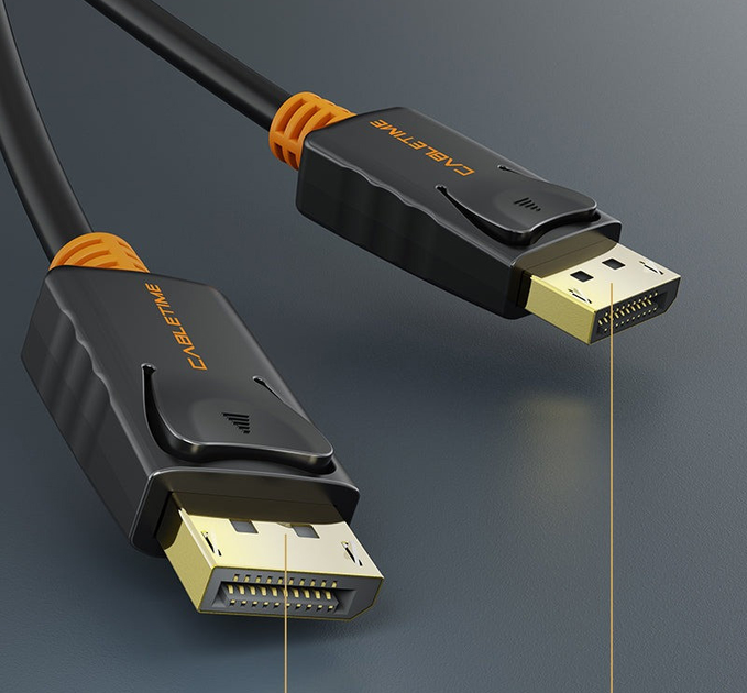 Кабель CABLETIME DisplayPort v1.2 4K 60 Hz, 2K 144 Hz 1.8 м Black (CD21K) - зображення 7