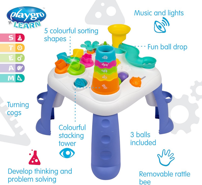 Дитячий інтерактивний стіл Playgro Sensory Explorer Music and Lights (9321104883964) - зображення 3