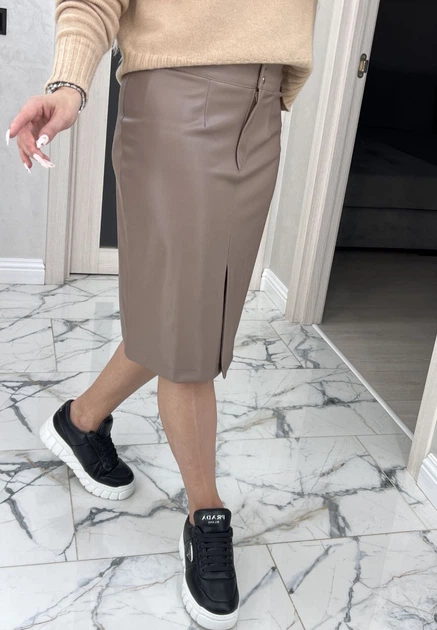 Fashions • Жіноча спідниця з еко-шкіри Connie Fashions 46 мокко (1421-бу) - зображення 7