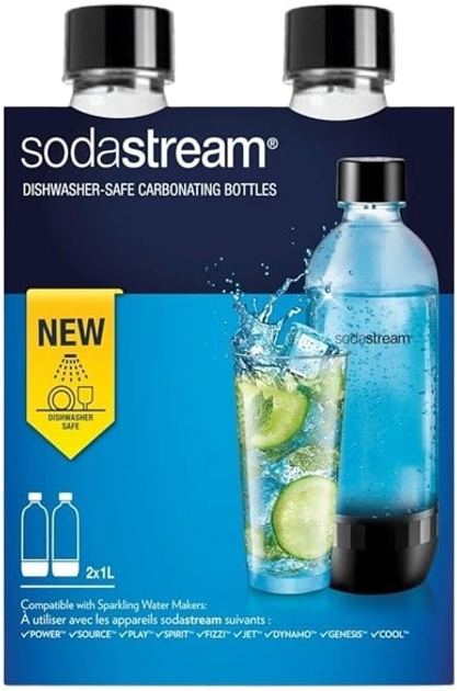 Zestaw butelek do syfona Sodastream PET Twin pack Black (3000242) - obraz 1