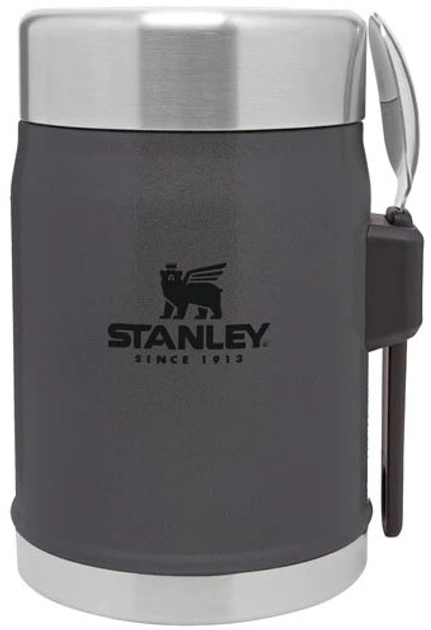 Обідній термос Stanley з ложкою Classic Charcoal 400 мл (10-09382-082) - зображення 1