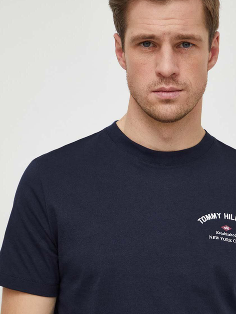 Футболка чоловіча Tommy Hilfiger MW0MW33697-DW5 2XL Синя (8720645695264) - зображення 3