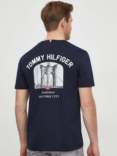 Koszulka męska Tommy Hilfiger MW0MW33697 XL Granatowa (8720645694991) - obraz 2