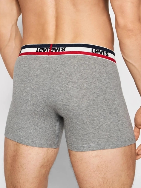 Набір трусів-боксерів чоловічих 3 шт Levi's Logo Boxer Brief 3P 1000028700040 2XL Чорний/Сірий (8720245095624) - зображення 3