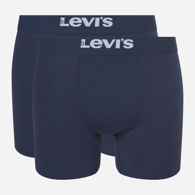 Набір трусів шорти чоловічий 2 шт Levi's Solid Basic Boxer Brief Organic Co 2P 7012228420060 L Темно-синій (8720245437691) - зображення 1