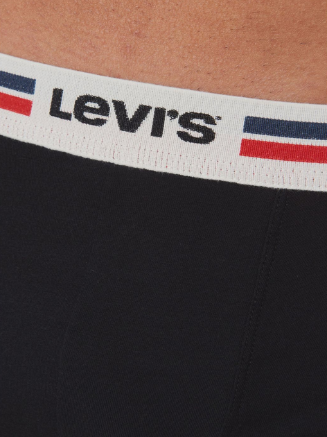 Набір трусів-боксерів чоловічих 2 шт Levi's Logo Boxer Brief Org 2P 701222843-001 L Чорний (8720245437929) - зображення 4