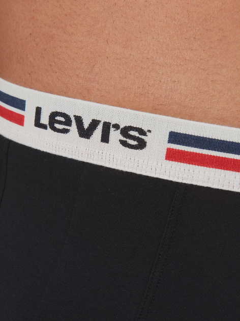 Набір трусів-боксерів чоловічих 2 шт Levi's Logo Boxer Brief Org 2P 7012228430050 M Сірий/Чорний (8720245438001) - зображення 5