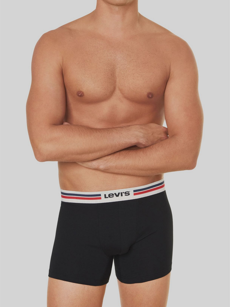 Набір трусів-боксерів чоловічих 2 шт Levi's Logo Boxer Brief Org 2P 7012228430050 XL Сірий/Чорний (8720245438025) - зображення 4