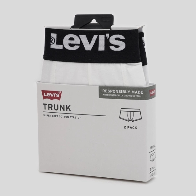 Zestaw majtek męskich typu bokserki 2 szt Levi's Solid Basic Trunk Organic Co 2P 701222844-005 M Biały/Czarny (8720245438438) - obraz 6