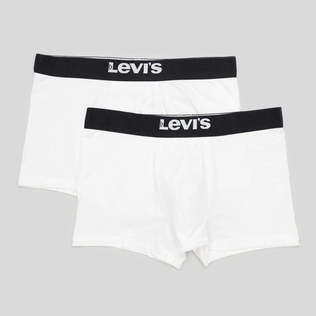 Набір трусів шорти чоловічий 2 шт Levi's Solid Basic Trunk Organic Co 2P 7012228440050 L Білий/Чорний (8720245438445) - зображення 1